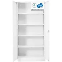 Proregal Stahlschrank BEE mit 10 lackierten Fachböden | HxBxT 195x92x50cm | Weiß-Weiß | Werkstattschrank Werkzeugschrank Aktenschrank Universalschrank