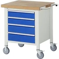 RAU Werkbank Serie 8162, fahrbar, 4 Schubladen, B 750 x T 700 x H 880 mm