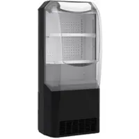 CombiSteel Implulskühler SPOKAR auf Rollen, Selbstbedienung durch offene Front + LED, 274L, HxBxT 149,8x65,5x57,5cm, +2/+15°C, Schwarz, + CHEFGASTRO Geschirrtuch
