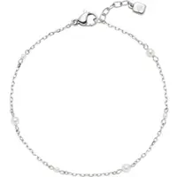 Leonardo Armband CIAO BY "Navina CIAO", silber (edelstahlfarben, weiß), Armbänder, Damen, 21cm, Edelstahl Perlen, Edelstahl, Perlen, Armband, mit Perle (imitiert)