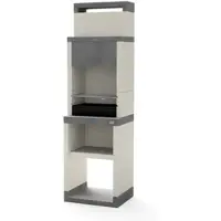 MAESTRO FERRETERO MF - Holzkohlegrill Modell PLAN 0 MAX (Grau/Weiß - 59 x 47 x 203 cm) REF: T00875