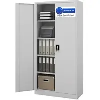 DELUKE JAN NOWAK Aktenschrank Abschließbar JAN mit Flügeltüren 185 x 90 x 40 cm Grau