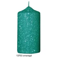 Kopschitz Kerzen Kerzen Glamour Glitter Stumpenkerzen Smaragd, 120 x 60 mm, 4 Stück