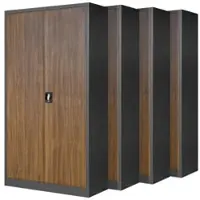 Jan Nowak Aktenschrank Abschließbar 4er Set JAN 185 x 90 x 40 cm Anthrazit-Nussbaum