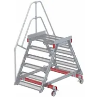 Euroline 512 mobiler Überstieg 60° Stufenausführung Stahl Gitterrost Stufenbreite 1000mm 6 Stufen