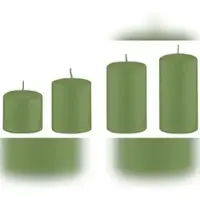 Kopschitz Kerzen 4er Set Adventskerzen abgestuft Grün Ø 6 cm (Höhen 6, 8, 10 und 12 cm)