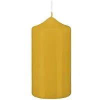 Kopschitz Kerzen 6 Stumpen Kerzen Spitzkopf Senf Mustard 300 x Ø 80 mm