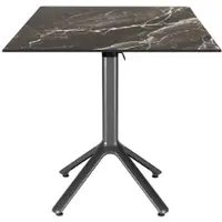 Restootab - Klappbarer Outdoor Tisch Nemo anthrazit 70x70cm Dekor Marmor royal