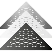Fliesen Alfers Duschablage V2A (gleichschenklig) Design-Wave | schwarz matt