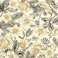 Home Fashion , Modern Christmas Rose, Lunch-Servietten aufgefaltetes Maß 33 cm x 33 cm, im Viertelfalz, 20 Stück pro Pack, 12 Pack pro Karton