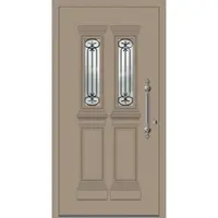 Haustuerenland.de SCHÜCO Aluminium Haustür "KATHARINA" ADS 75.SI RC2 Graubeige RAL 1019 beidseitig innen öffnend DIN rechts