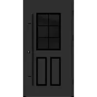 Haustuerenland.de Aluminium Landhaustür "MARLIES" 82 mm BLACKLINE Sprossenfelder Anthrazit Eisenglimmer DB 703 beidseitig außen öffnend DIN rechts