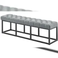 DELUKE Sitzbank MEXICO Stoff Dunkelgrau 150x38x46cm Sitzbank Flur Sitzhocker Esszimmerbank Polsterbank Schlafzimmer