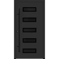 Haustuerenland.de Aluminium Haustür "AGADA" 82 mm RC2 BLACKLINE Anthrazit Eisenglimmer DB 703 beidseitig innen öffnend DIN links