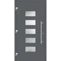 Haustuerenland.de Haustür "ANNELIESE" 79 mm RC3 Basaltgrau RAL 7012 außen öffnend DIN links