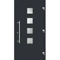 Haustuerenland.de Sichere Haustür "BEATRICE" 79 mm RC3 Anthrazit RAL 7016 außen öffnend DIN rechts