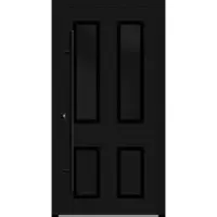 Haustuerenland.de Aluminium Landhaustür "CORGINA" 82 mm RC2 BLACKLINE Tiefschwarz RAL 9005 beidseitig innen öffnend DIN links