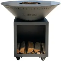 Grill'Chic brasero classique acier 103 gris anthracite double cuve