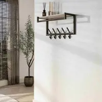 Feeling4Home Garderobe Aret mit Kleiderstange, Hutablage und 5 Haken, 65 cm