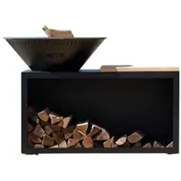 Grill'Chic traditioneller Feuerkorb Stahl 83 schwarz Doppelwanne