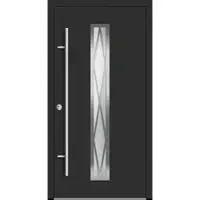Haustuerenland.de Aluminium Landhaustür "AURORA" 82 mm RC2 Diamant-Applikationen Anthrazit Eisenglimmer DB 703 beidseitig innen öffnend DIN links