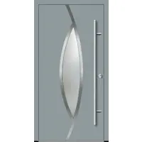 Haustuerenland.de Aluminium Haustür "ARIANA" 82 mm RC2 Silbergrau RAL 7001 beidseitig innen öffnend DIN rechts