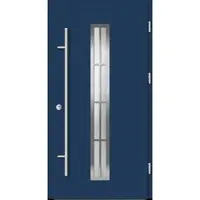 Haustuerenland.de Aluminium Landhaustür "AURORA" 82 mm RC2 8 Sprossenfelder Saphirblau RAL 5003 beidseitig außen öffnend DIN rechts