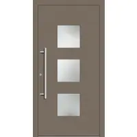 Haustuerenland.de Haustür RC3 "GERDA" 79 mm Beigegrau RAL 7006 innen öffnend DIN links