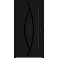Haustuerenland.de Aluminium Haustür "ARIANA" 82 mm RC2 BLACKLINE Tiefschwarz RAL 9005 beidseitig innen öffnend DIN rechts