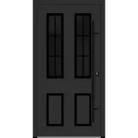 Haustuerenland.de Aluminium Landhaustür "CORGINA" 82 mm BLACKLINE Sprossenfelder Anthrazit Eisenglimmer DB 703 beidseitig innen öffnend DIN rechts