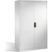 C+P Schwerlastschrank mit Drehtüren, 3 Böden und 3 Schübe, H1950xB1200xT600mm Front Lichtgrau Korpus Lichtgrau