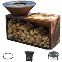 Grill'Chic Privilege Pack Traditioneller Feuerkorb Corten 103 Einfache Wanne
