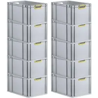 Proregal Spar Set 10x Eurobox Nextgen Color HxBxT 32 x 40 x 60 cm 65 Liter Griffe Gelb Offen Verstärkter Boden Eurobehälter Transportbox