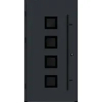 Haustuerenland.de Aluminium Haustür "ANTOINETTE" 82 mm RC2 BLACKLINE Anthrazit RAL 7016 beidseitig außen öffnend DIN links