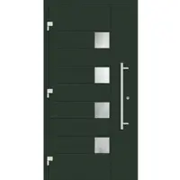 Haustuerenland.de Haustür RC3 "HENRIKE" 79 mm Tannengrün matt RAL 6009 außen öffnend DIN links