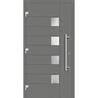 Haustuerenland.de Haustür RC3 "HENRIKE" 79 mm Graualuminium RAL 9007 beidseitig außen öffnend DIN links