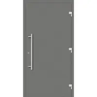 Haustuerenland.de Haustür RC3 "GESA" 79 mm Graualuminium RAL 9007 außen öffnend DIN rechts