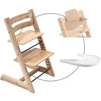 Stokke TRIPP TRAPP Bundle Treppenhochstuhl inklusive Babyset & Tray, natur