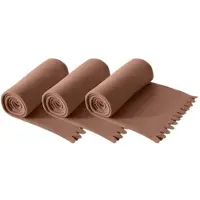 Wometo 3er Set WAVE Fleecedecken 120x160 cm – OEKO-TEX ca. 300g weiche Fleece Decke mit Wellenrand Anti-Pilling braun
