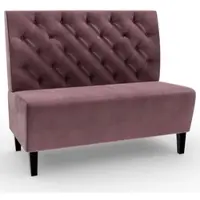 BIG Möbel Gastro Sitzbank Paris | 140 cm breit | Samtstoff in Rosa-Lila | Chesterfield | Dinerbank