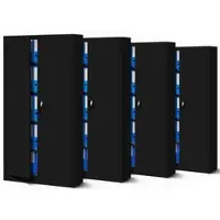 Jan Nowak Aktenschrank Abschließbar 4er Set JAN 185 x 90 x 40 cm Schwarz
