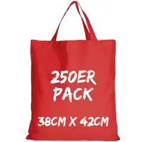 TEXXILLA Baumwolltasche Mehrpack Classic mit zwei kurzen Henkeln, Rot, rot