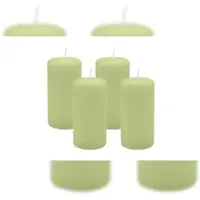 Kopschitz Kerzen 4er Set Stumpenkerzen/Adventskranzkerzen Kiwi Hellgrün Ø 50 x 100 mm