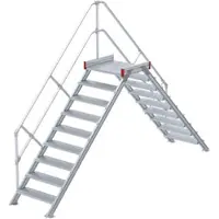 Euroline 512 Überstieg 45° 600mm Stufenbreite 2x9 Stufen Alu gerieft