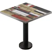 GGM Möbel BML | Bistro Tisch | 80 x 80 x 74,5 cm | Quadratisch | Edelstahl Rand | Vintage Bunt / Schwarz