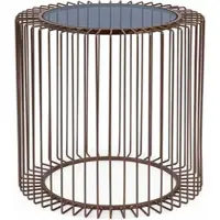 Natur24 Couchtisch Kieran 50 x 50 x 48 cm Stahl Glas Braun