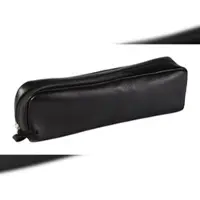 Clairefontaine 6x Schlampermäppchen rechteckig aus Leder 21x4x6cm Schwarz 8321C