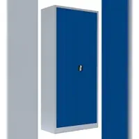 LÜLLMANN Flügeltürenschrank, 4,5 OH, 1800 x 800 x 383 mm, lichtgrau/enzianblau