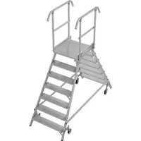 Krause STABILO PodestLeiter fahrbar, beidseitig begehbar, Stufen 2 x 7, Arbeitsh√∂he 3,70 m
