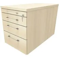 Fm Büromöbel Schubladen Rollcontainer Tiefe 80 cm »Oldenburg« einheitliches Dekor braun, 43.4x54x80 cm